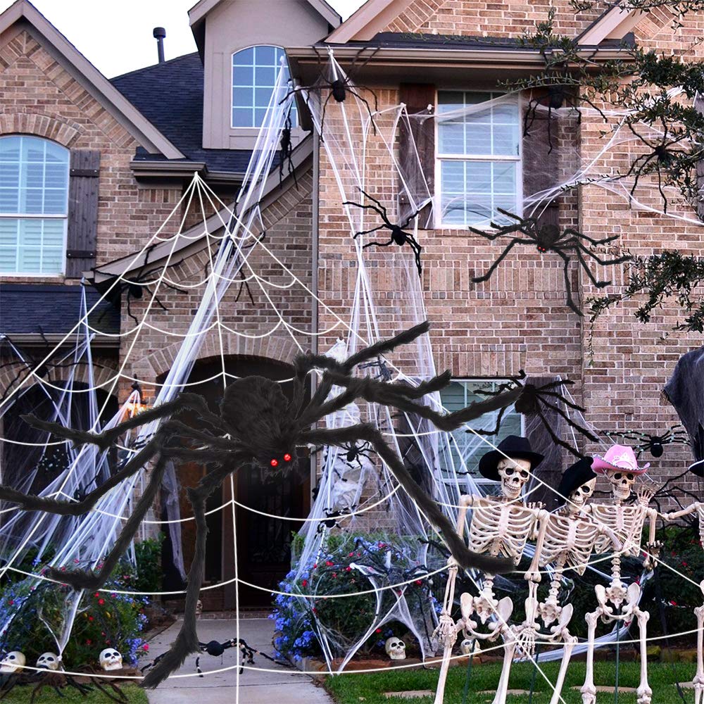'200' Spider Web with 59' Giant Spider – Halloween Outdoor/Indoor Decor for Yard - '200' Spider Web with 59' Giant Spider – Halloween Outdoor/Indoor Decor for Yard