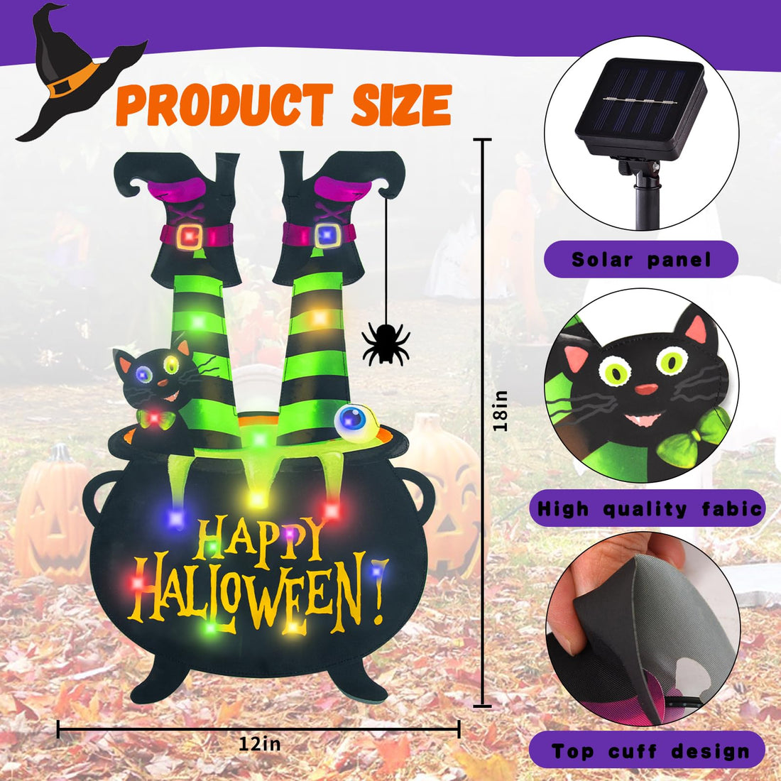 Halloween Lighted Garden Flag for Outside - Halloween Lighted Garden Flag for Outside