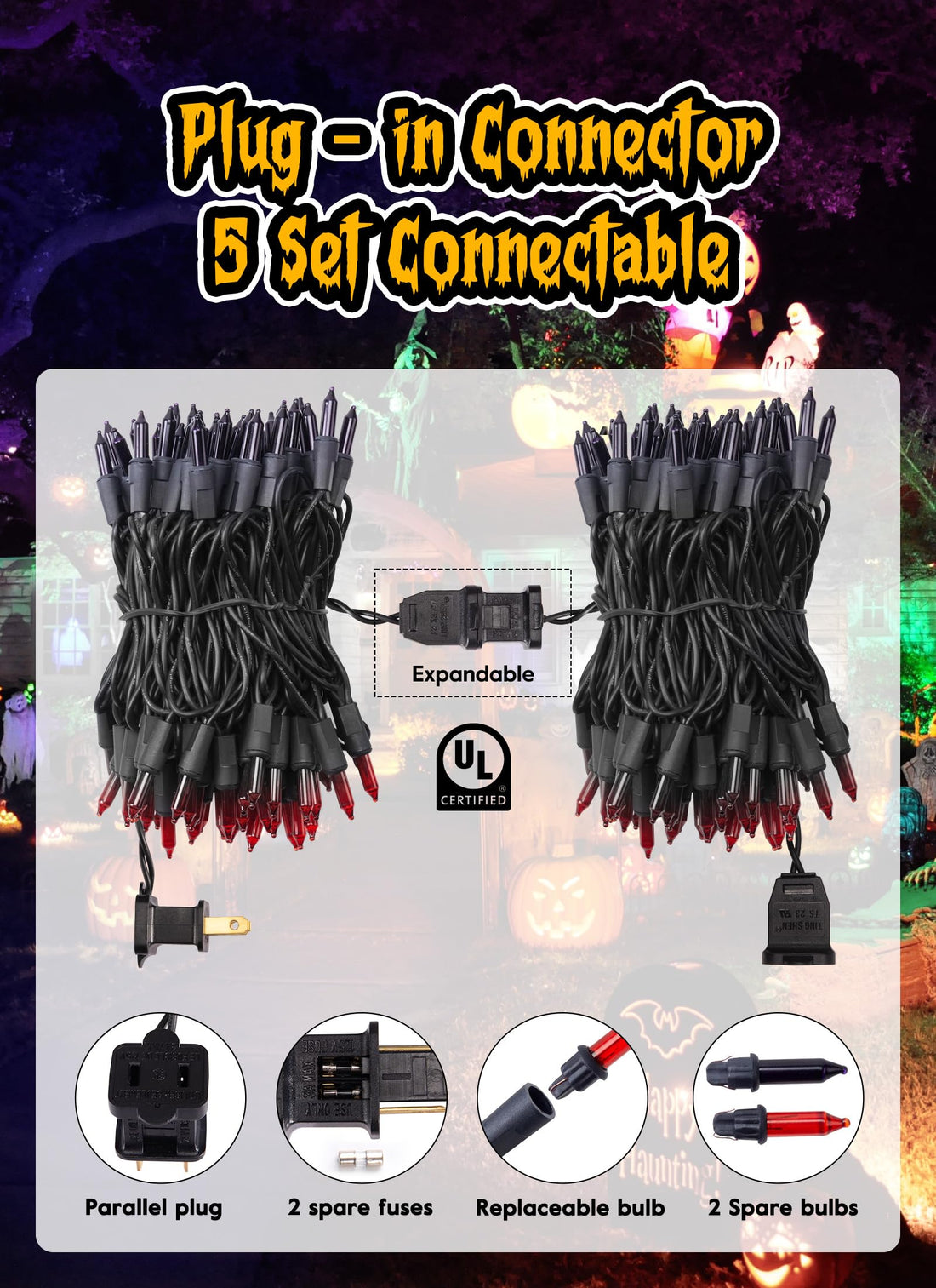 Minetom 25FT Halloween Purple String Lights - Minetom 25FT Halloween Purple String Lights