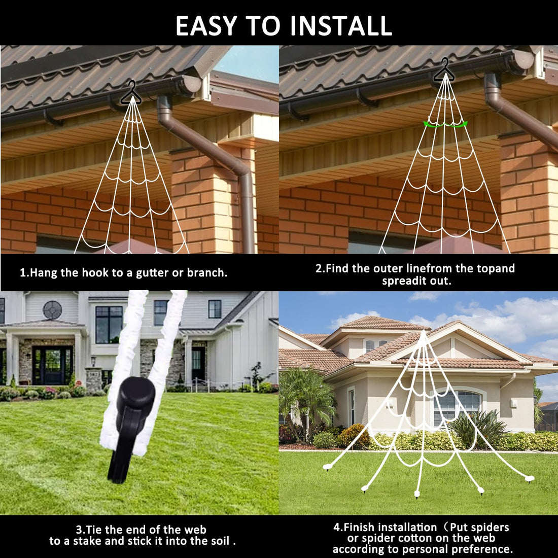 550 LED Halloween Spider Web Lights - 550 LED Halloween Spider Web Lights