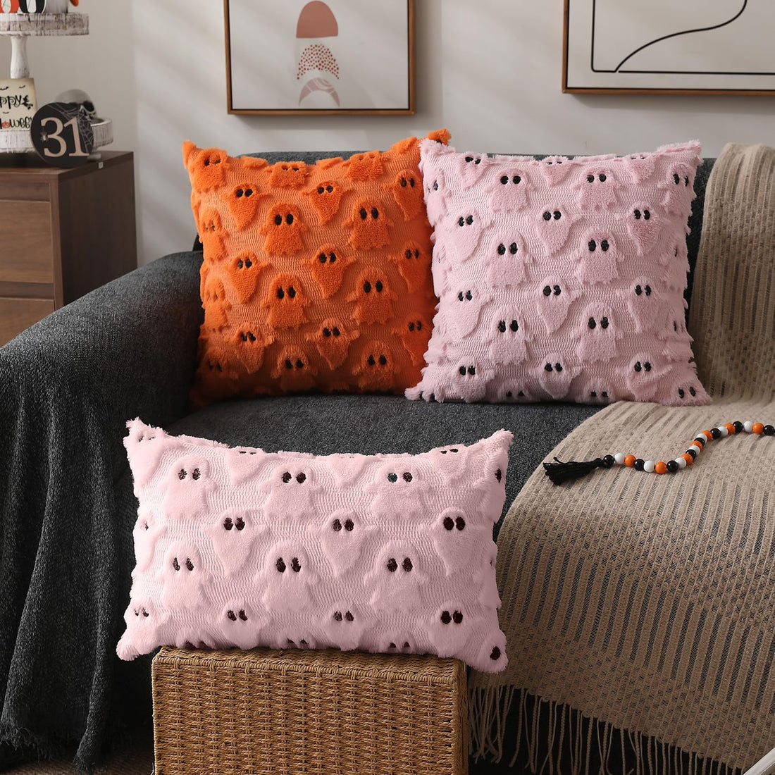 DFXSZ Halloween Ghost Pillow Covers – Set of 2 - DFXSZ Halloween Ghost Pillow Covers – Set of 2
