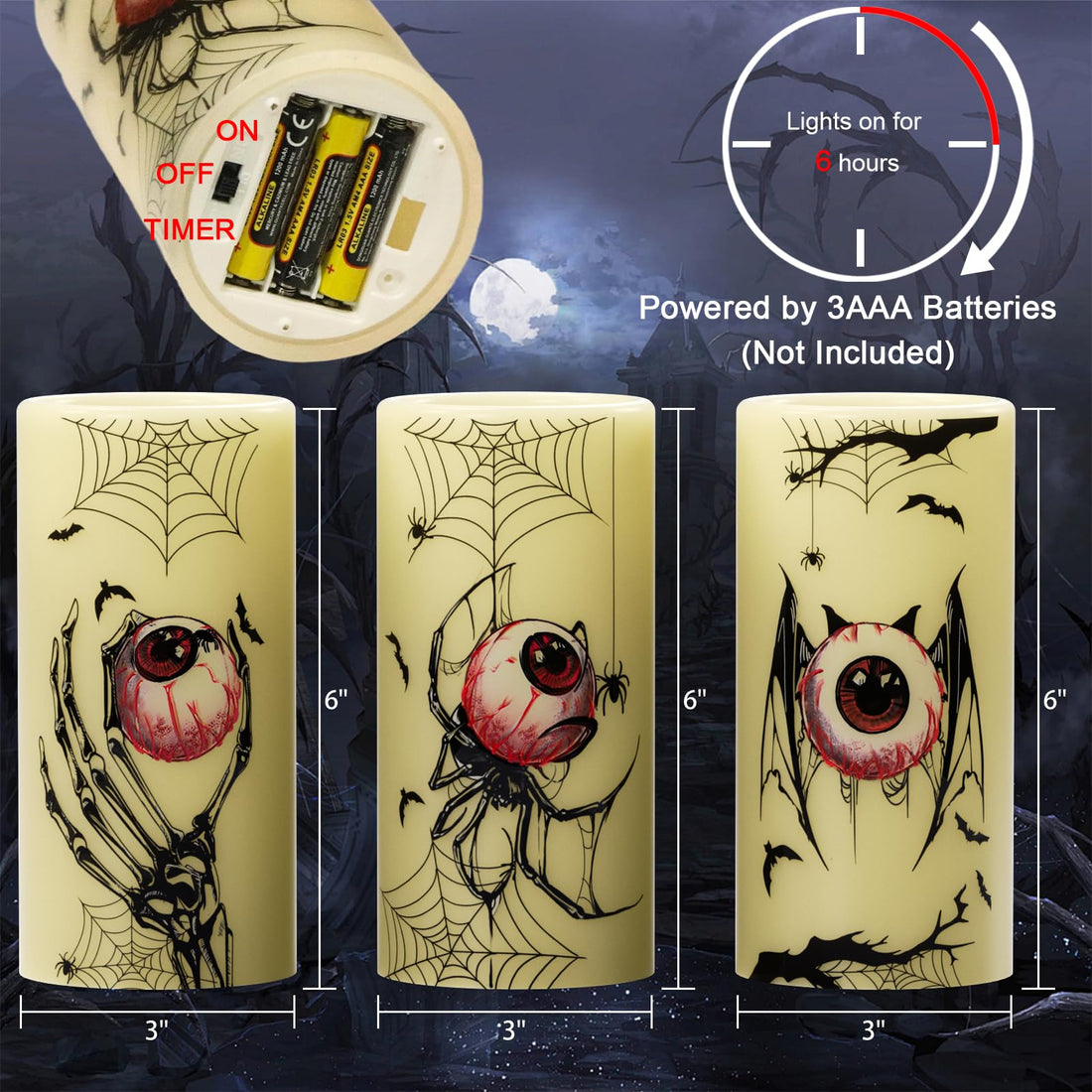 Eldnacele Halloween Flameless LED Candles - Eldnacele Halloween Flameless LED Candles