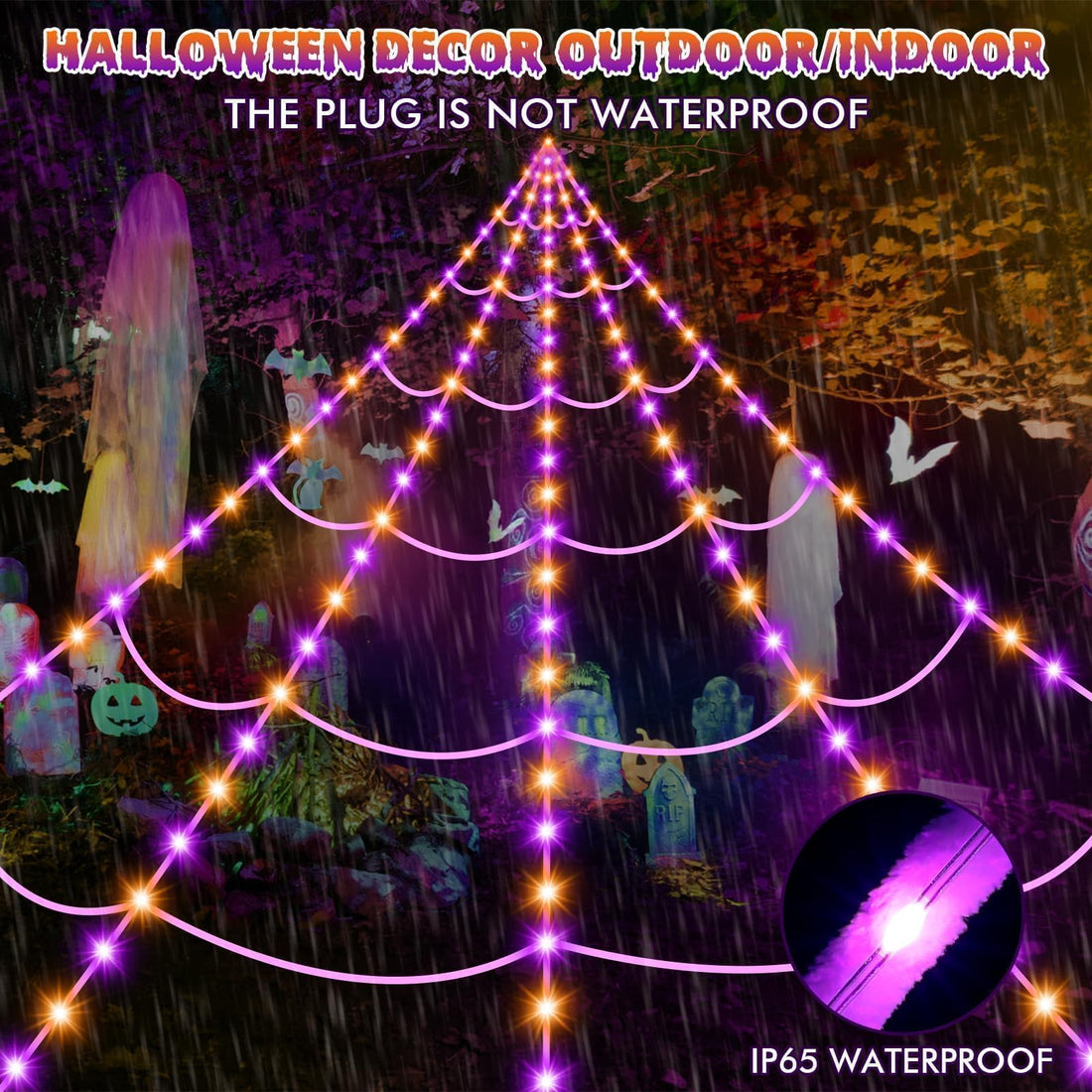 '200' Spider Web with 59' Giant Spider – Halloween Outdoor/Indoor Decor for Yard - '200' Spider Web with 59' Giant Spider – Halloween Outdoor/Indoor Decor for Yard