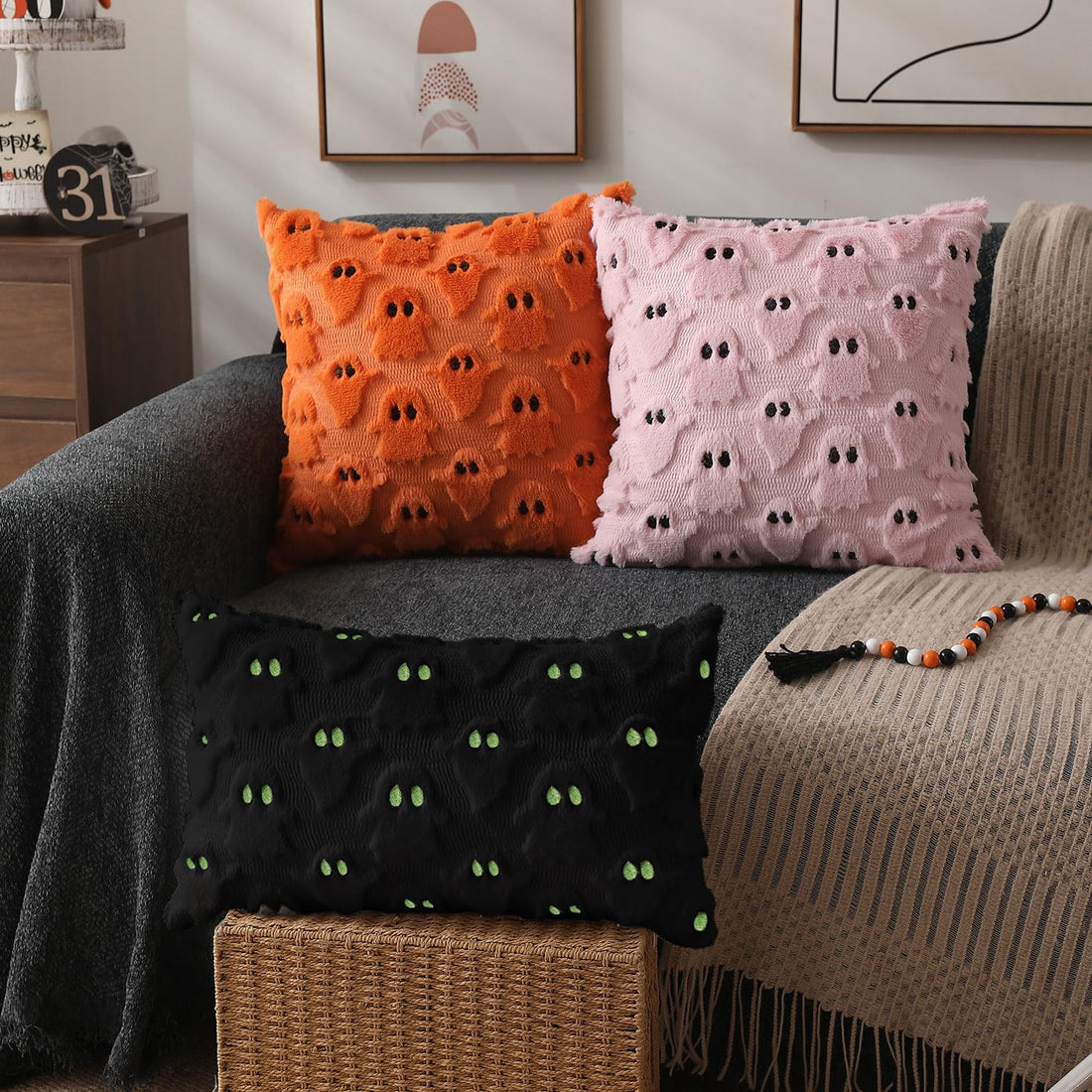 DFXSZ Halloween Ghost Pillow Covers – Set of 2 - DFXSZ Halloween Ghost Pillow Covers – Set of 2