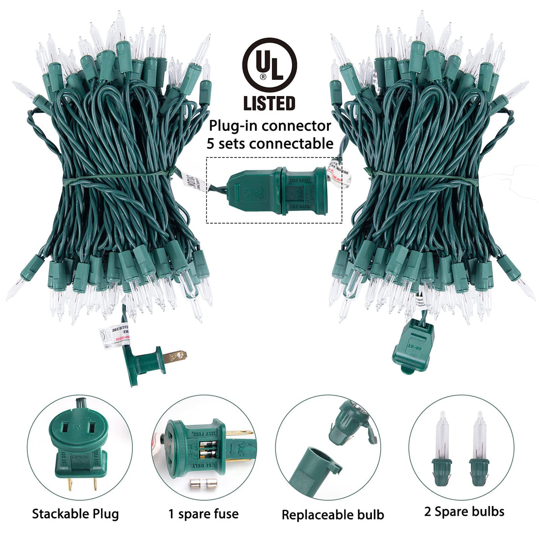 Minetom 25FT Halloween Purple String Lights - Minetom 25FT Halloween Purple String Lights