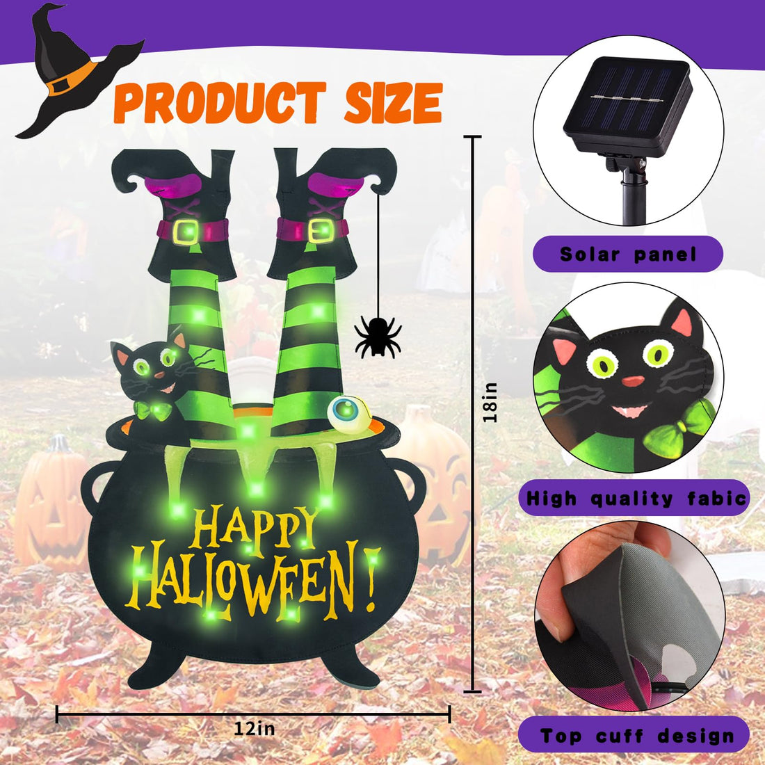 Halloween Lighted Garden Flag for Outside - Halloween Lighted Garden Flag for Outside