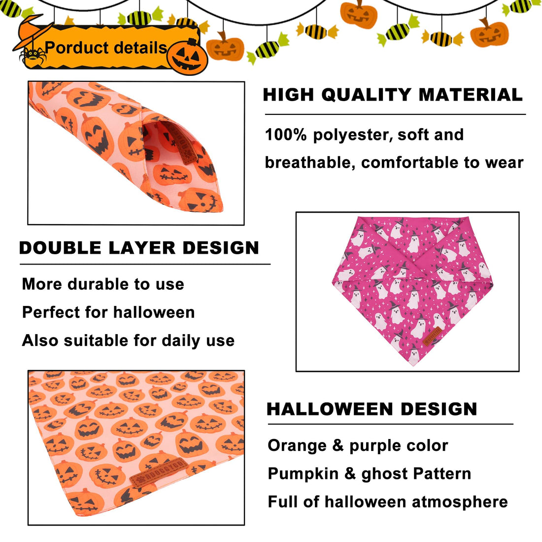 ADOGGYGO Halloween Dog Bandana - ADOGGYGO Halloween Dog Bandana