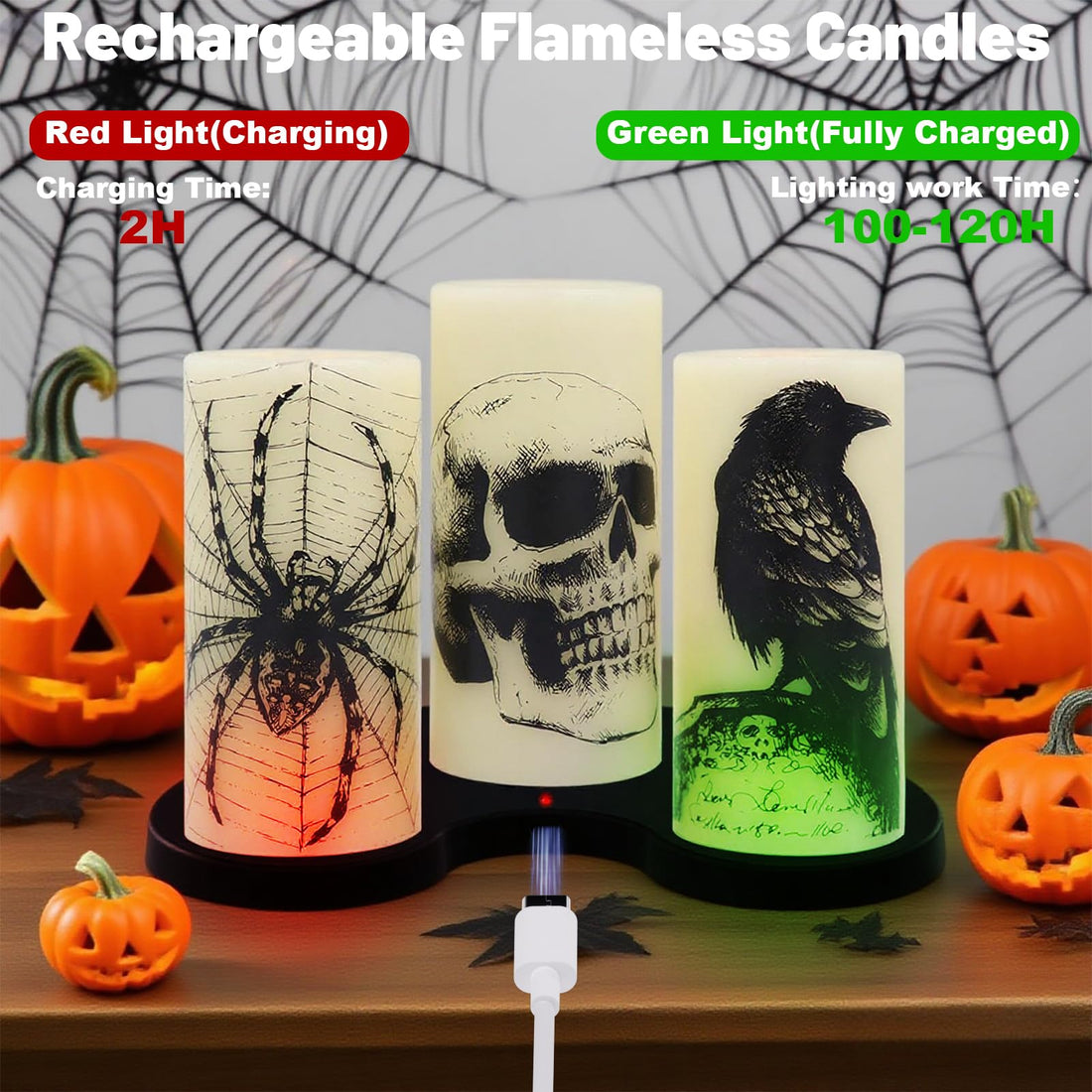 Eldnacele Halloween Flameless LED Candles - Eldnacele Halloween Flameless LED Candles
