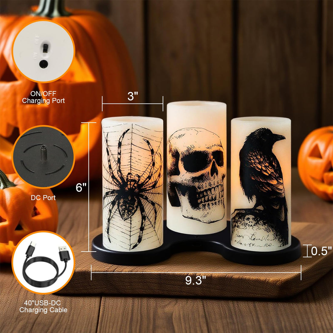 Eldnacele Halloween Flameless LED Candles - Eldnacele Halloween Flameless LED Candles