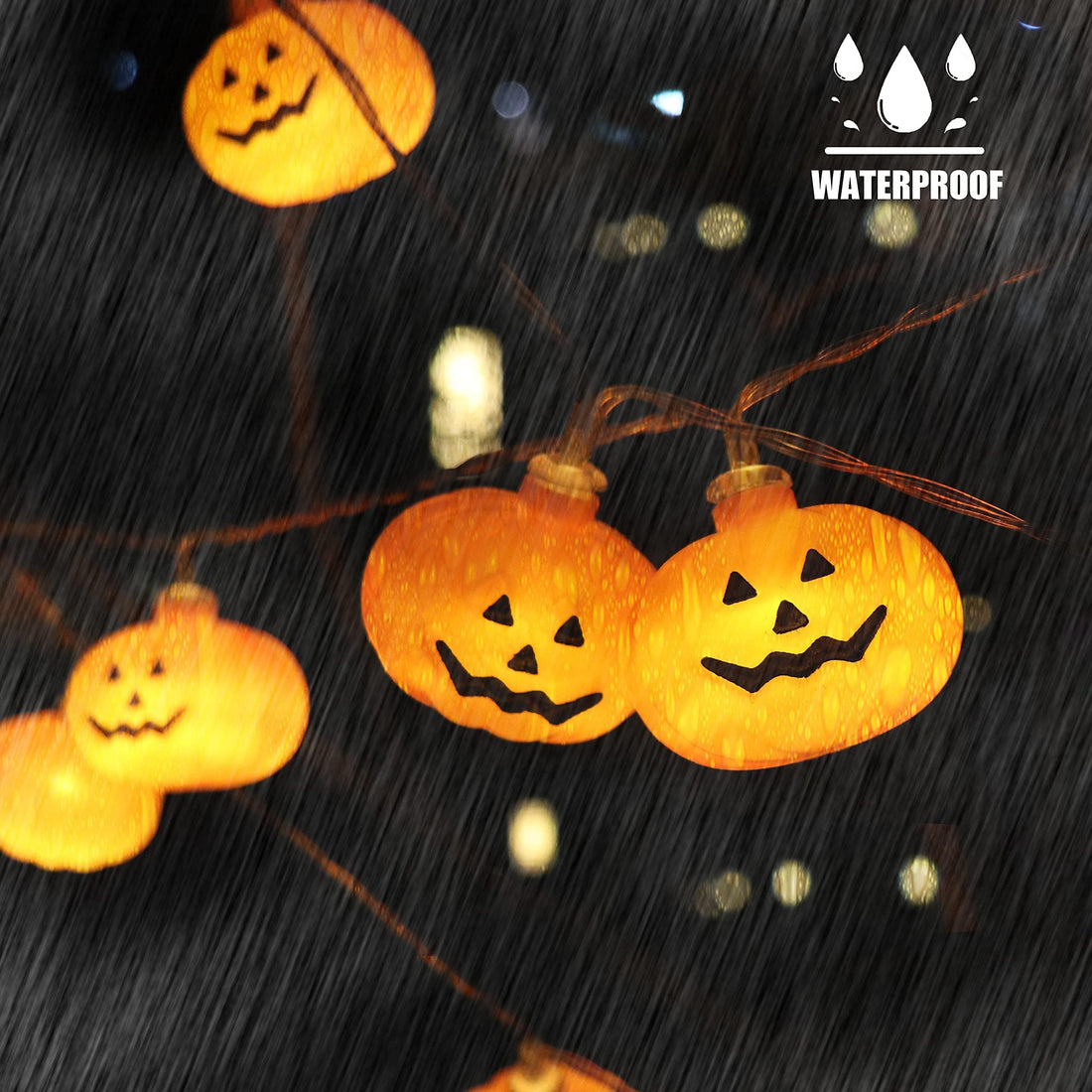 20 LED Runleo Halloween Decorations Pumpkin String Lights - 20 LED Runleo Halloween Decorations Pumpkin String Lights