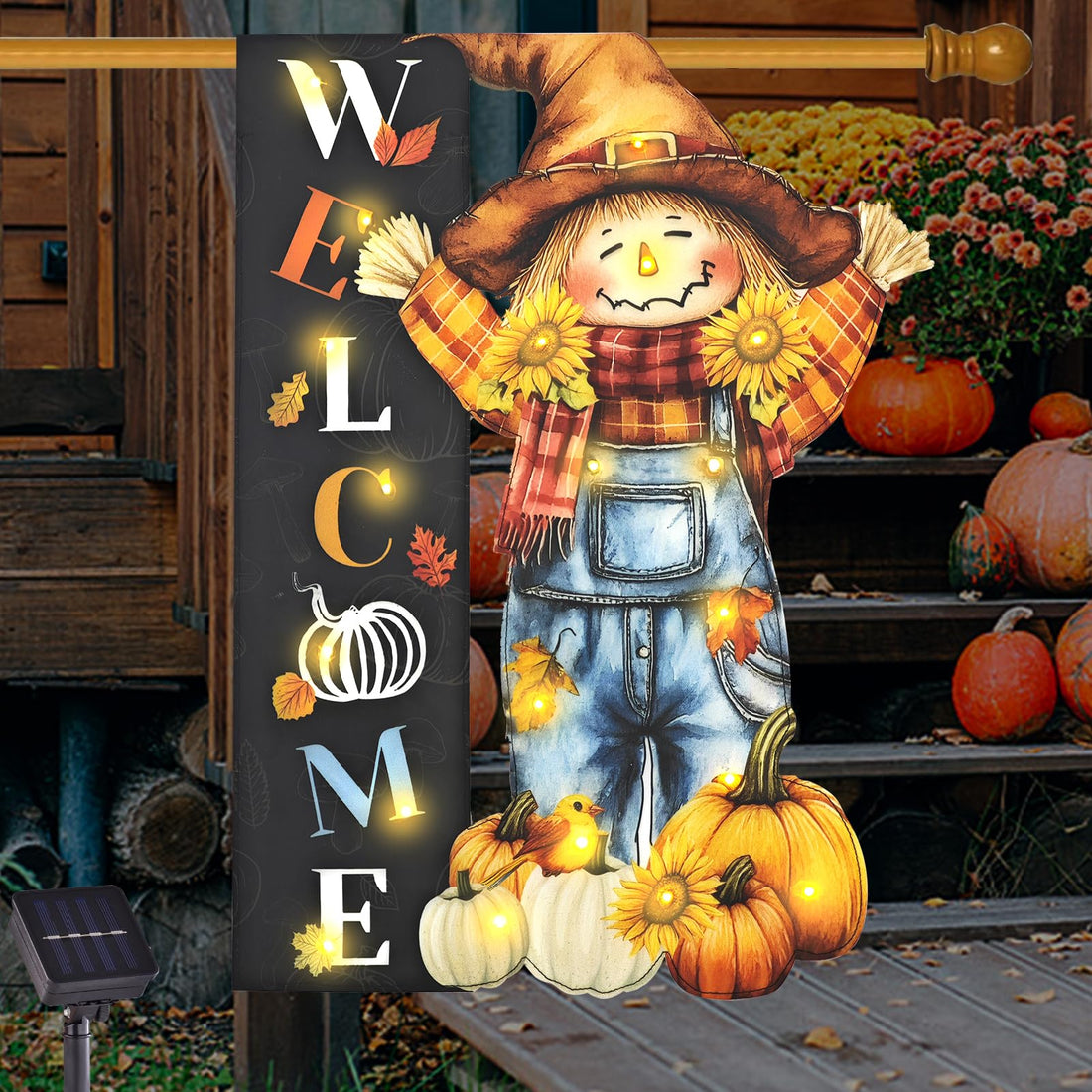 Halloween Lighted Garden Flag for Outside - Halloween Lighted Garden Flag for Outside
