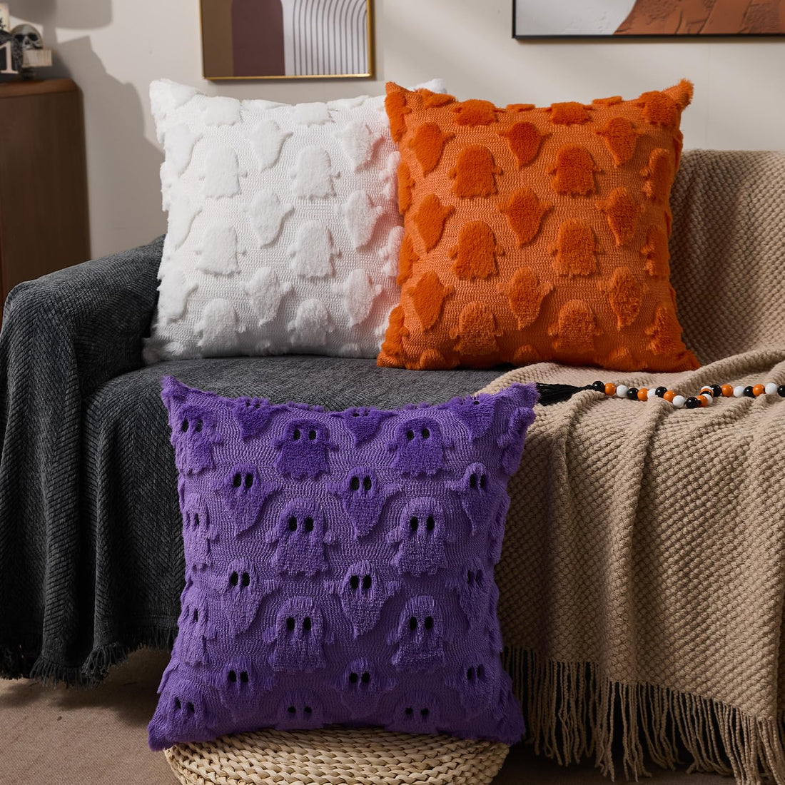 DFXSZ Halloween Ghost Pillow Covers – Set of 2 - DFXSZ Halloween Ghost Pillow Covers – Set of 2