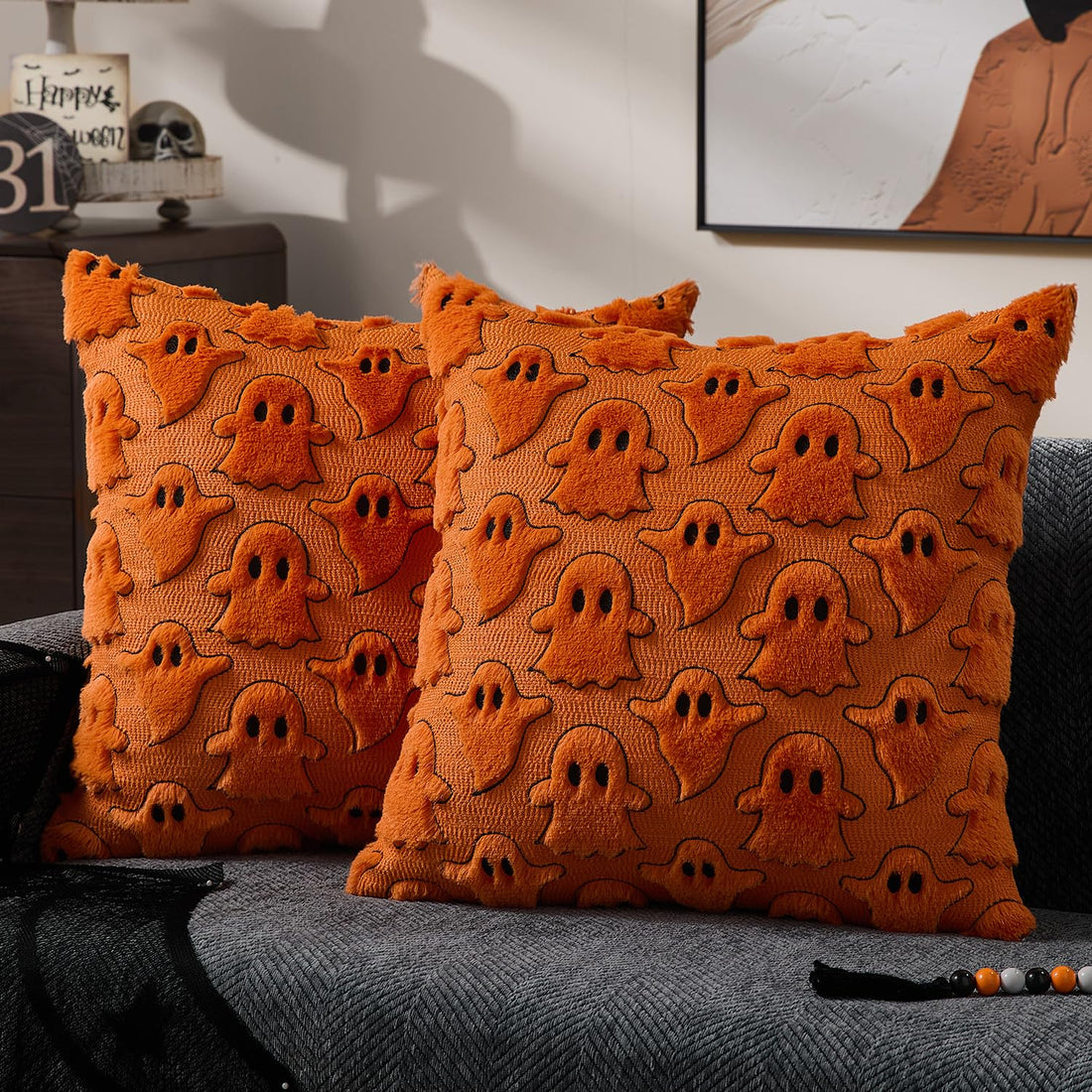 DFXSZ Halloween Ghost Pillow Covers – Set of 2 - DFXSZ Halloween Ghost Pillow Covers – Set of 2