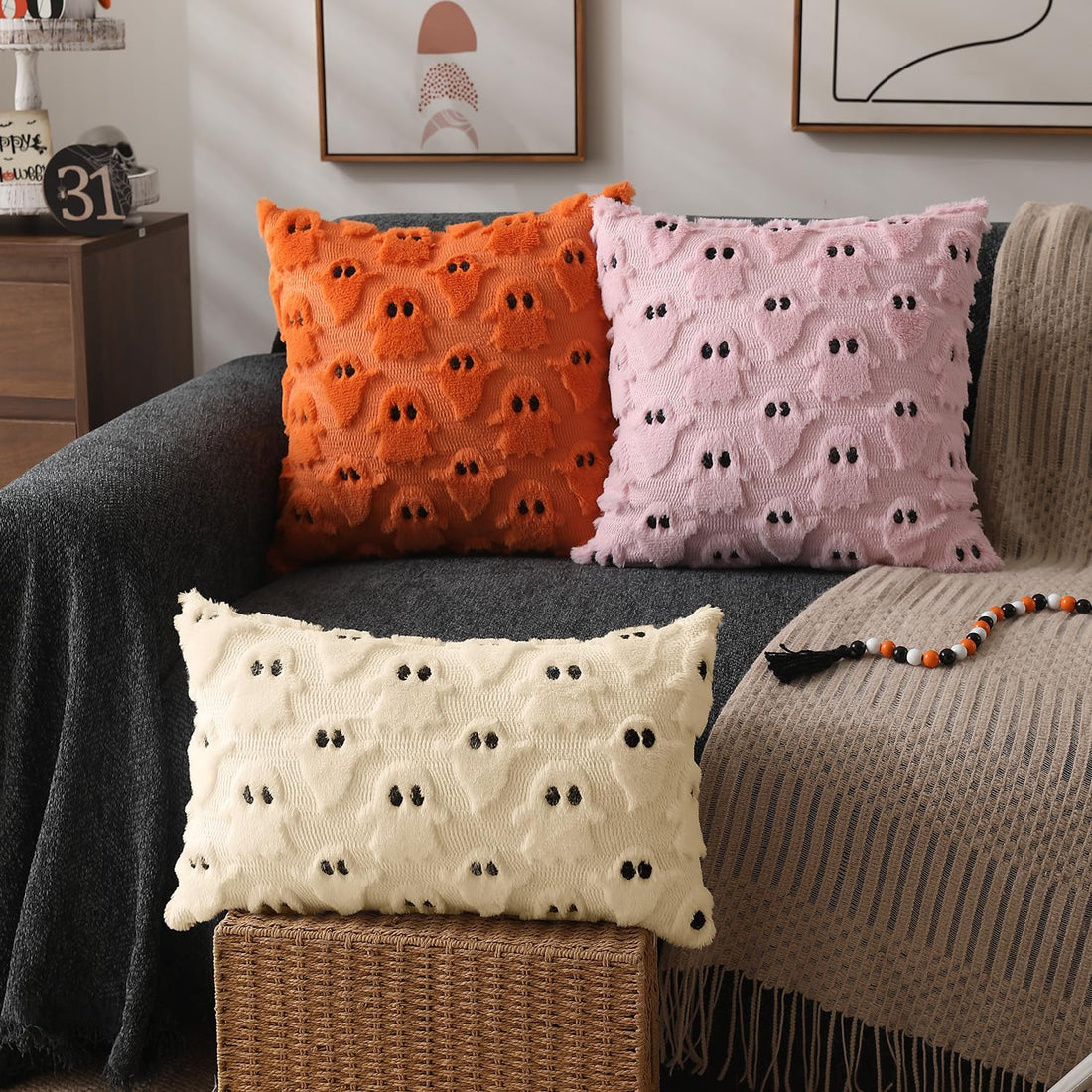 DFXSZ Halloween Ghost Pillow Covers – Set of 2 - DFXSZ Halloween Ghost Pillow Covers – Set of 2