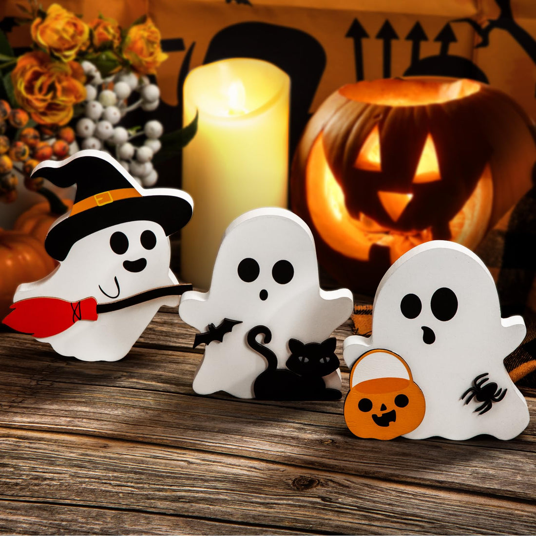 COCHIE Cute Ghost Halloween Decorations Indoor - COCHIE Cute Ghost Halloween Decorations Indoor