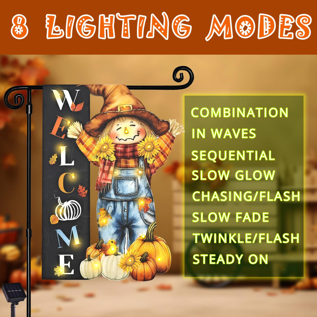 Halloween Lighted Garden Flag for Outside - Halloween Lighted Garden Flag for Outside