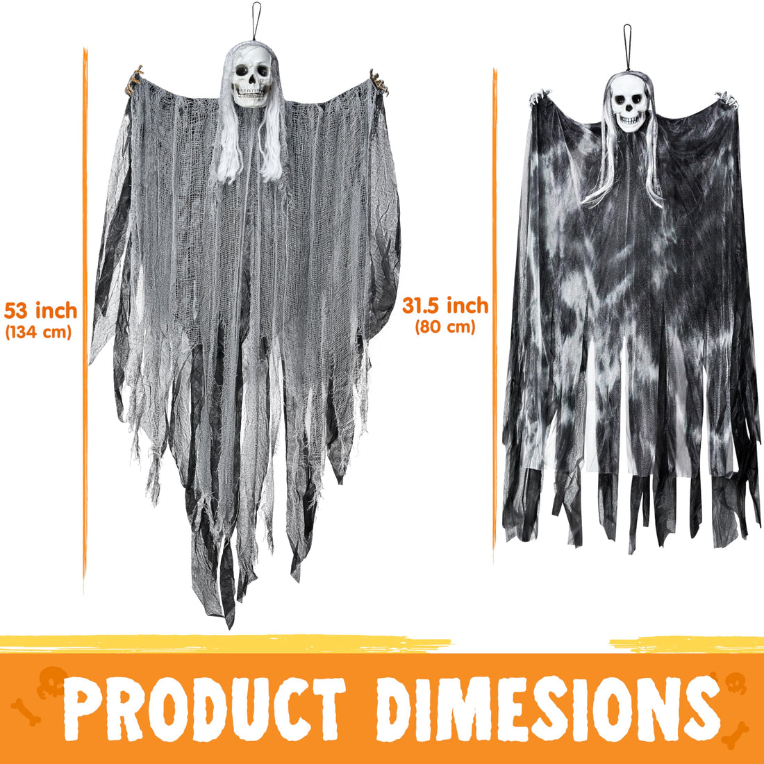 JOYIN 3-Pack Hanging Skeleton Ghosts - JOYIN 3-Pack Hanging Skeleton Ghosts