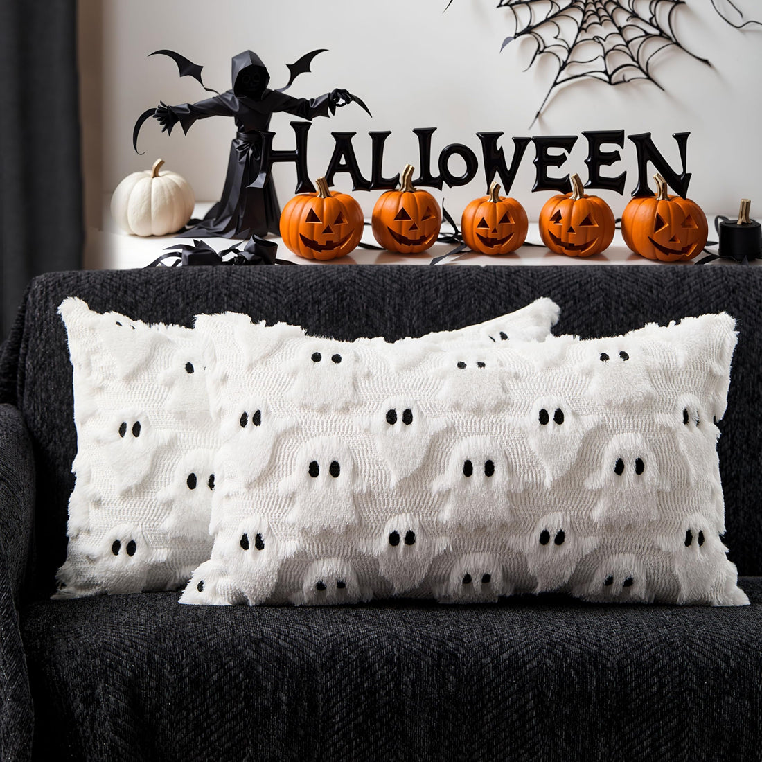 DFXSZ Halloween Ghost Pillow Covers – Set of 2 - DFXSZ Halloween Ghost Pillow Covers – Set of 2
