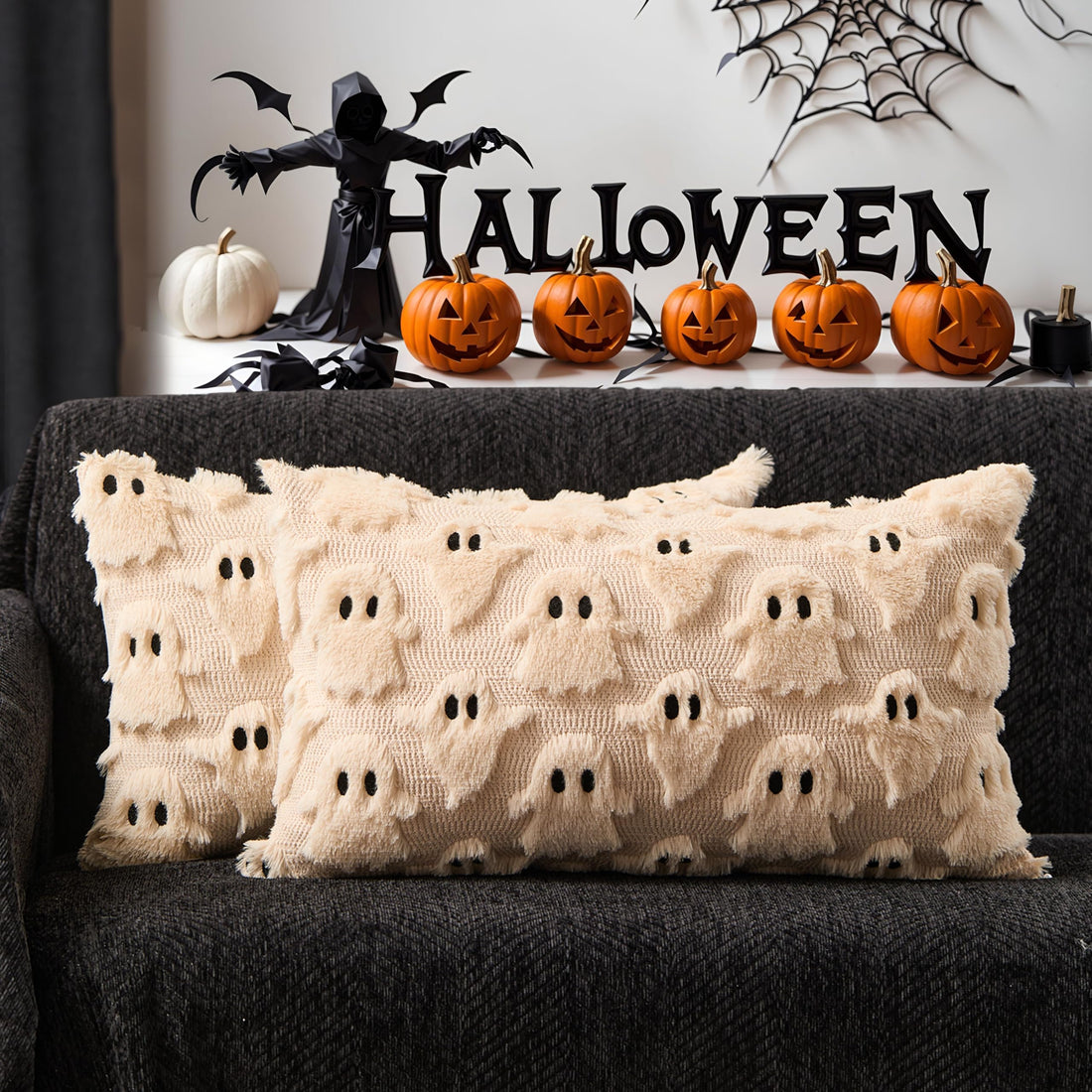 DFXSZ Halloween Ghost Pillow Covers – Set of 2 - DFXSZ Halloween Ghost Pillow Covers – Set of 2