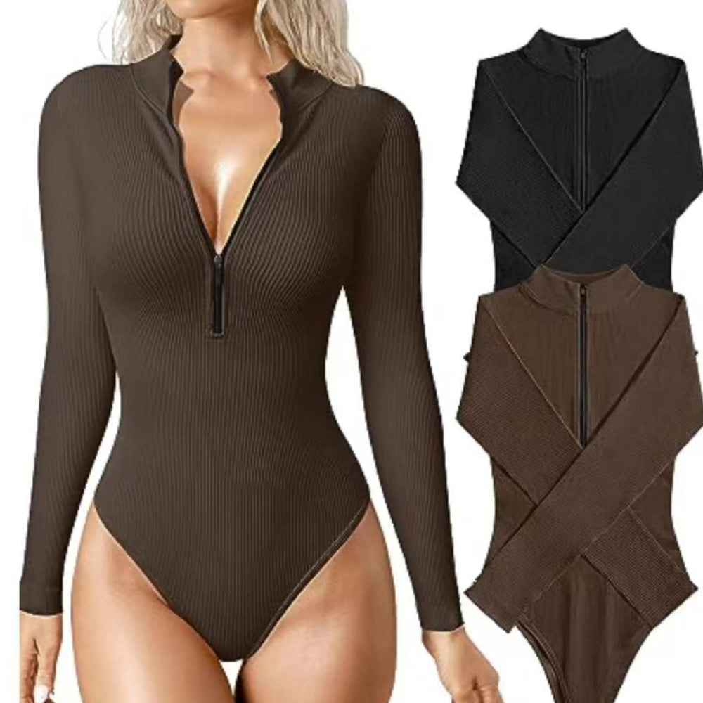 Women’s Long Sleeve Slimming Jumpsuit - Seamless Tummy Control Romper for Parties & Casual Wear - Women’s Long Sleeve Slimming Jumpsuit - Seamless Tummy Control Romper for Parties & Casual Wear