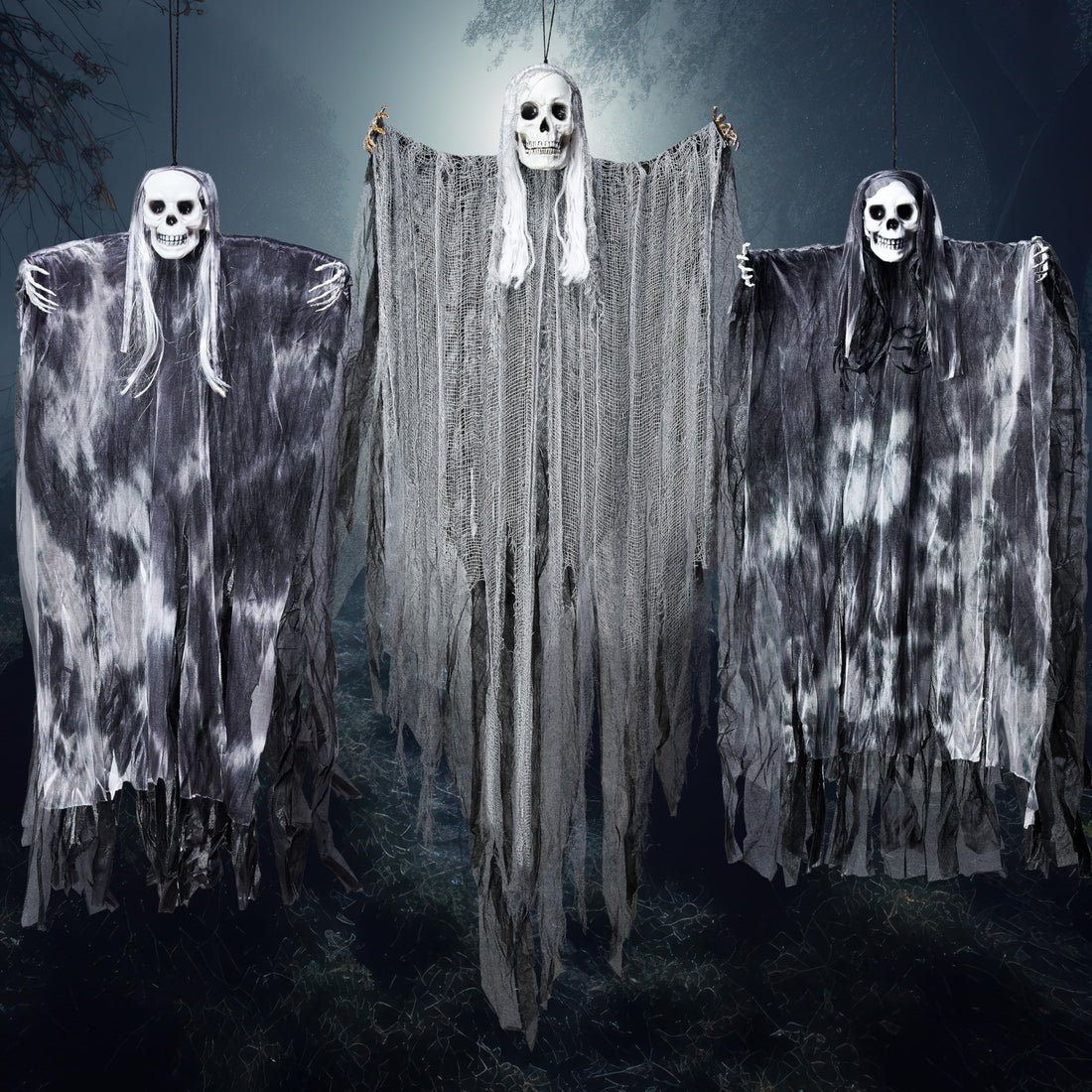 JOYIN 3-Pack Hanging Skeleton Ghosts - JOYIN 3-Pack Hanging Skeleton Ghosts