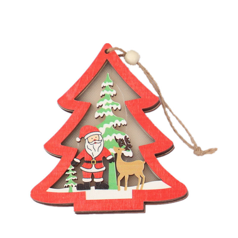 Christmas Decorations Hollow Wooden Pendant - Christmas Decorations Hollow Wooden Pendant