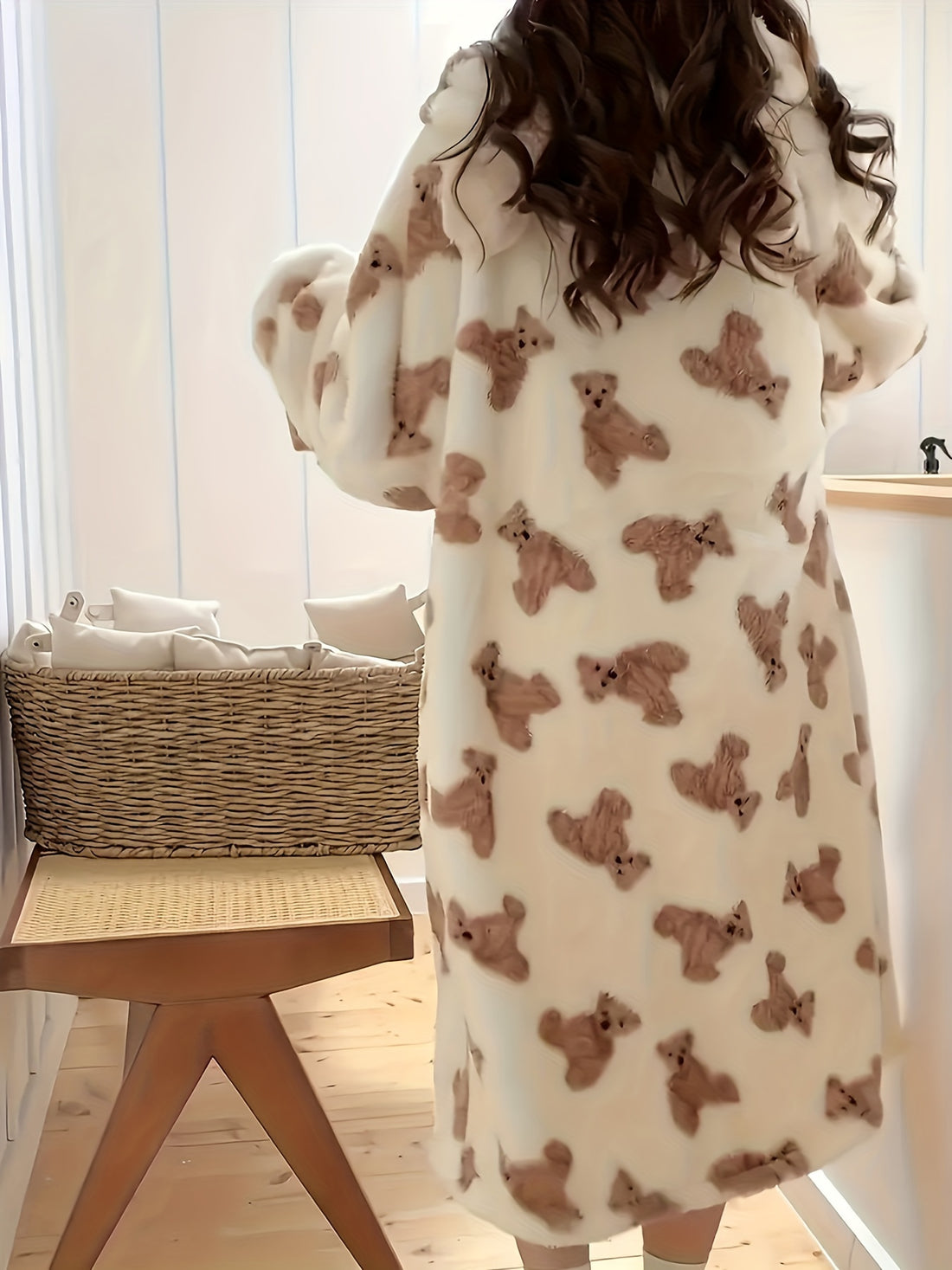 Women's Cozy Bear Hooded Pajama Robe - Women's Cozy Bear Hooded Pajama Robe