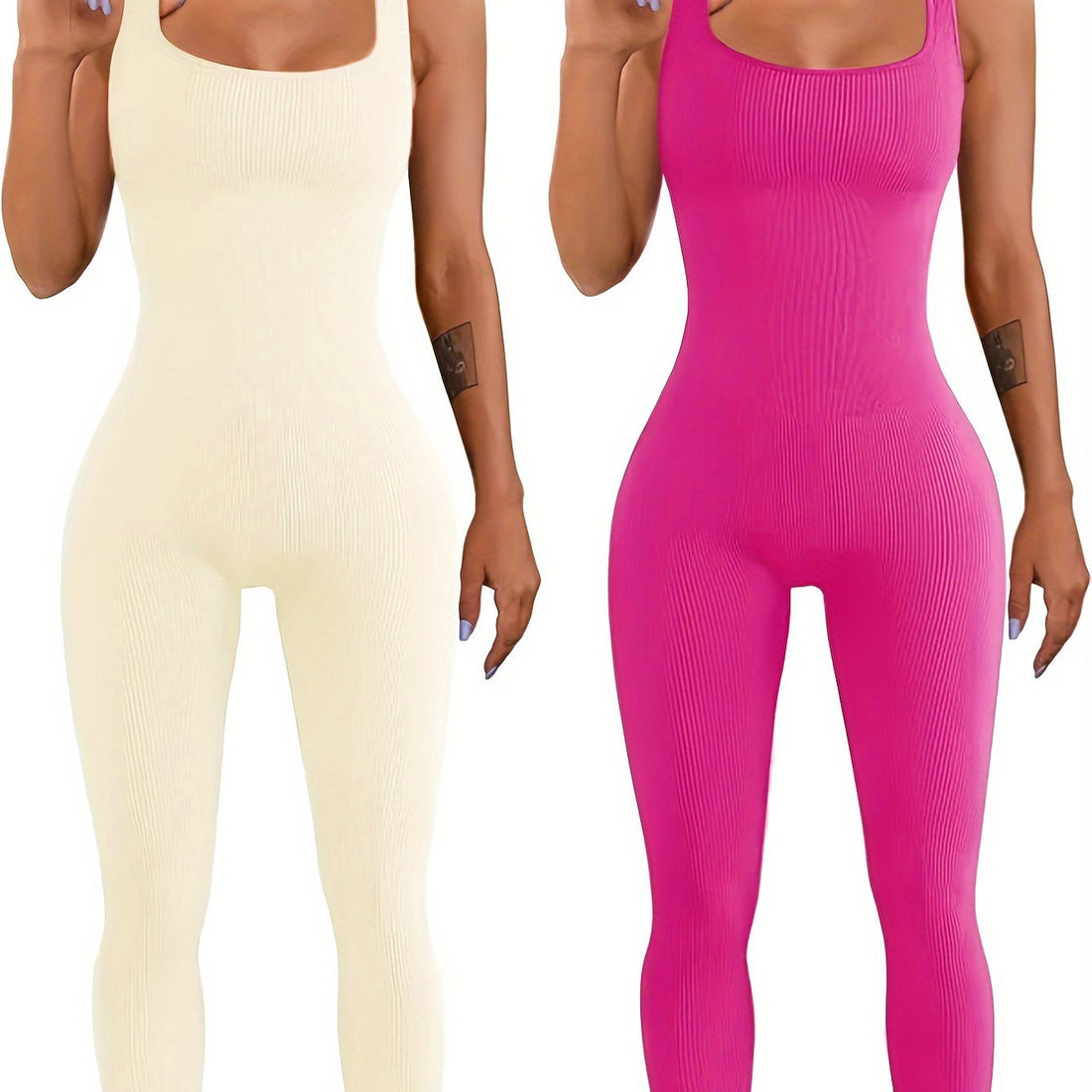 Women’s Suspender Tank Top & Tights Set - Sporty Yoga Outfit for Workouts & Casual Wear - Women’s Suspender Tank Top & Tights Set - Sporty Yoga Outfit for Workouts & Casual Wear