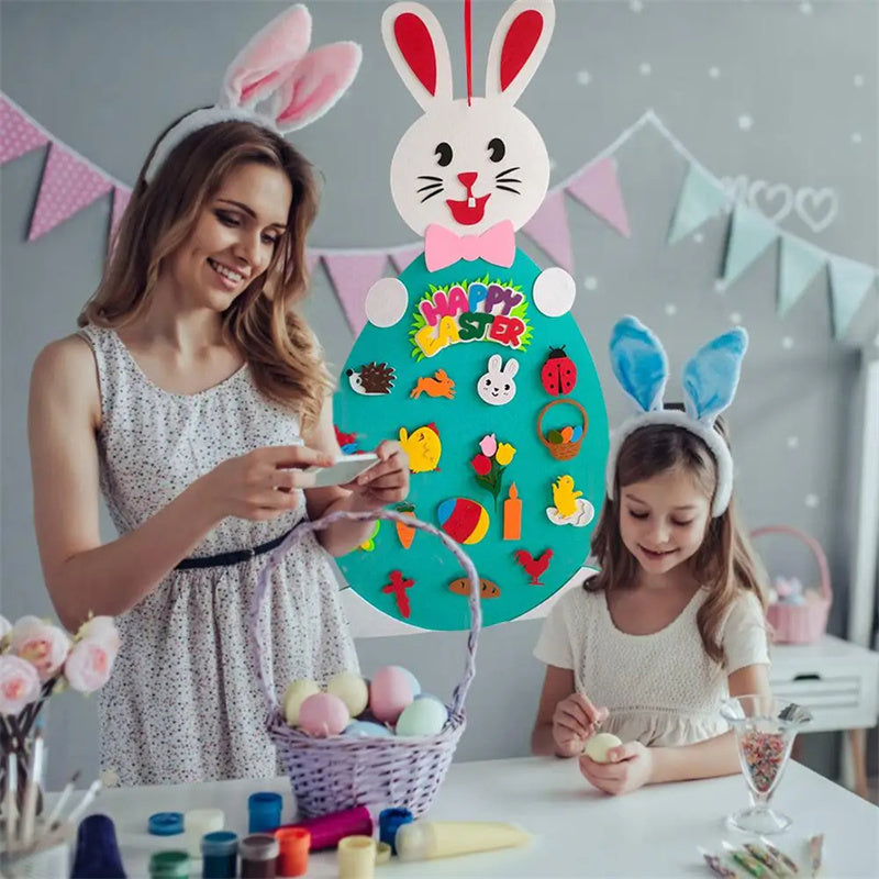 Easter Kids DIY Felt Bunny Pendants Toy with Detachable Alphabet - Easter Kids DIY Felt Bunny Pendants Toy with Detachable Alphabet