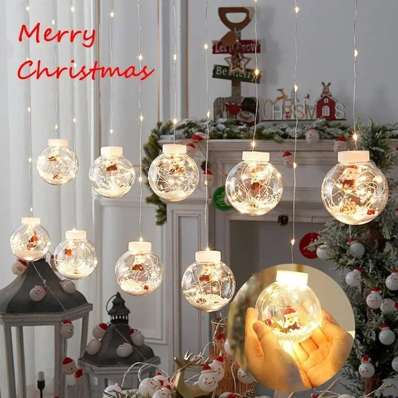 10PCS LED Snowman Fairy Curtain Lights - 10PCS LED Snowman Fairy Curtain Lights